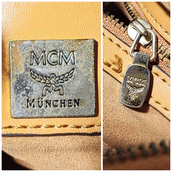 Authentic MCM Small Studded Satchel Bag Brown - Picture 8 of 13